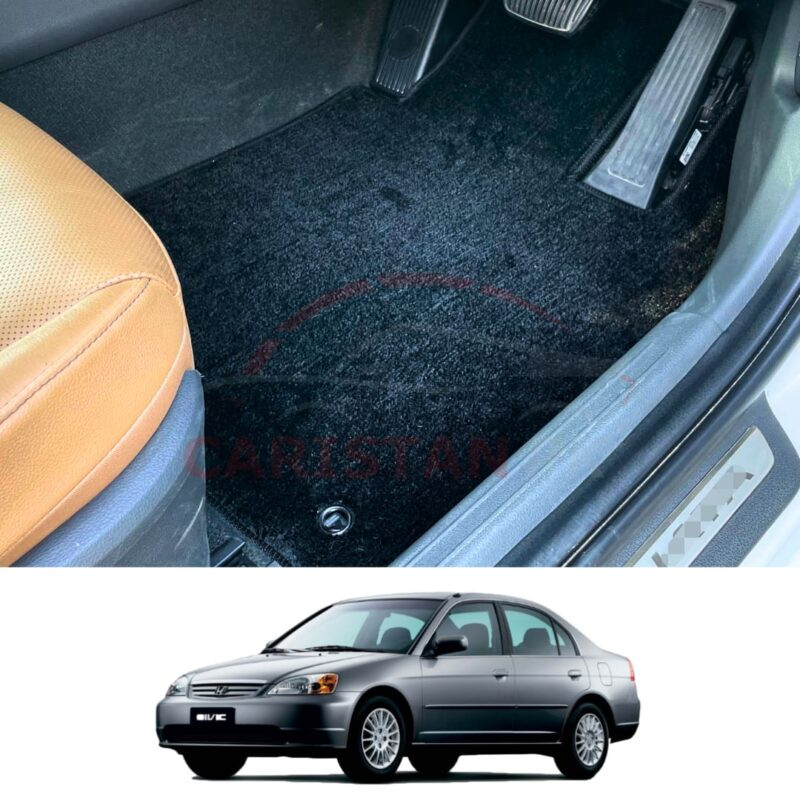 Honda Civic Premium Carpet Floor Mats Jet Black 2001-05