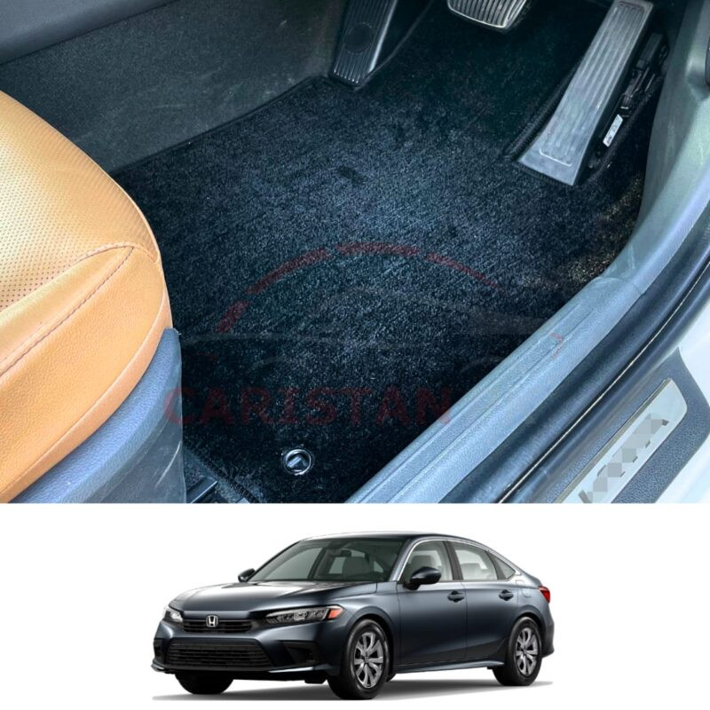 Honda Civic Premium Carpet Floor Mats Jet Black 2022 Model & Onwards