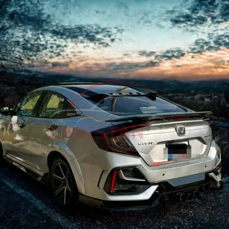 Honda Civic Roof Spoiler ABS Plastic Matte Black 2016-21 Model 2