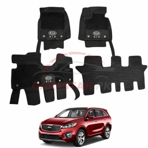KIA Sorento Premium 9D Floor Mats Black With Black Grass