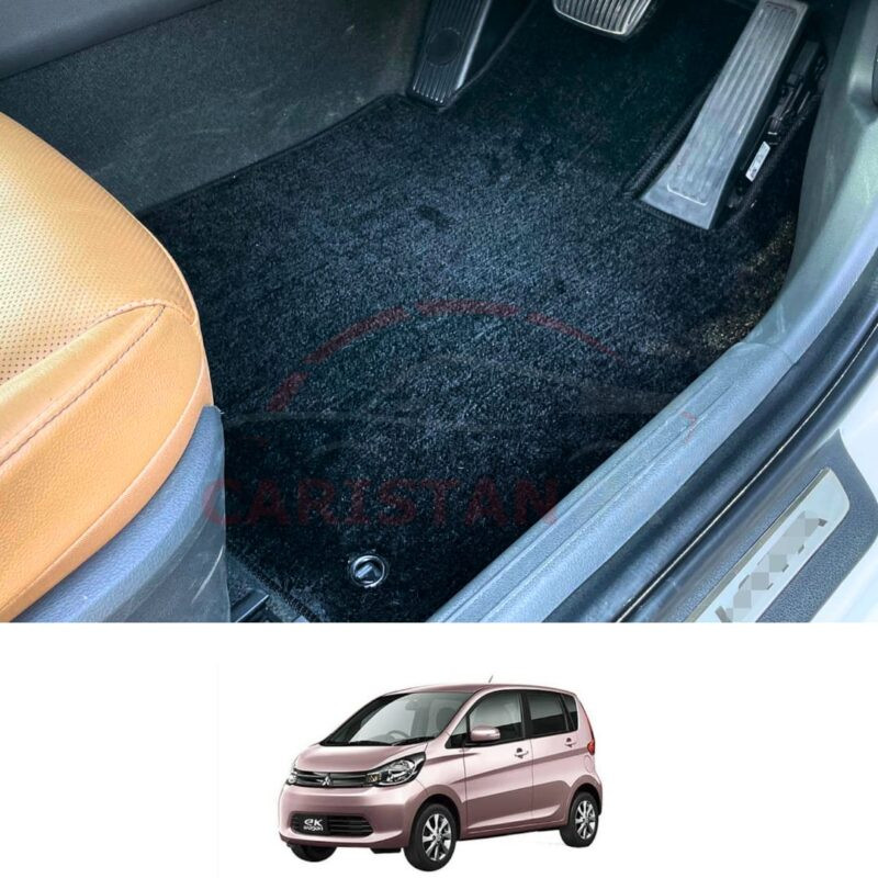 Mitsubishi EK Wagon Premium Carpet Floor Mats Jet Black 2014-18 Mitsubishi EK Wagon Premium Carpet Floor Mats Jet Black 2014-18