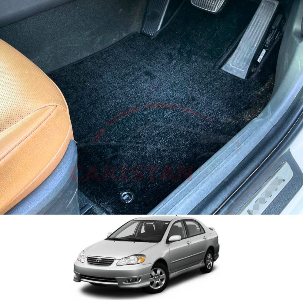 Toyota Corolla Premium Carpet Floor Mats Jet Black 2002-06