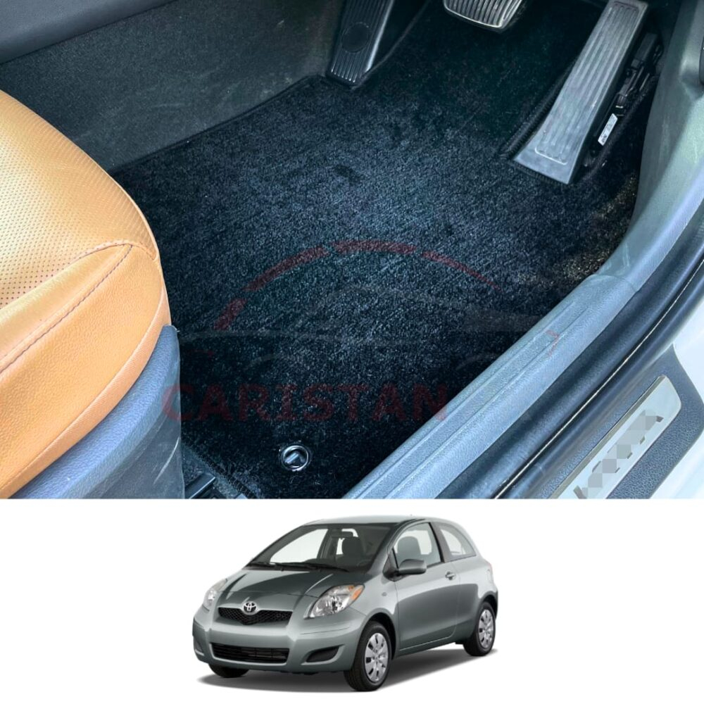 Toyota Vitz Premium Carpet Floor Mats Jet Black 2006-10