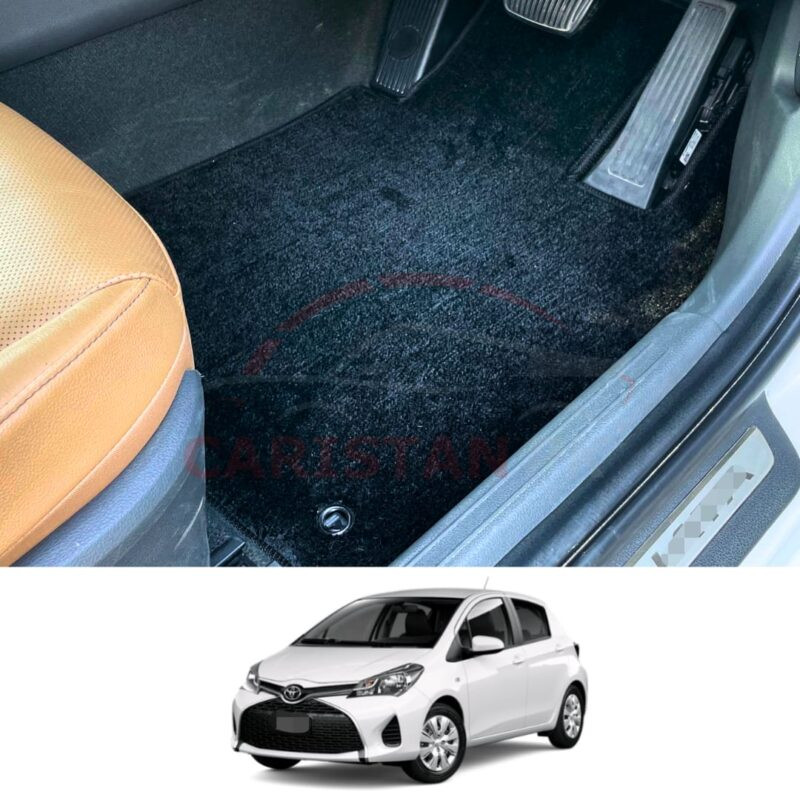 Toyota Vitz Premium Carpet Floor Mats Jet Black 2017-2023