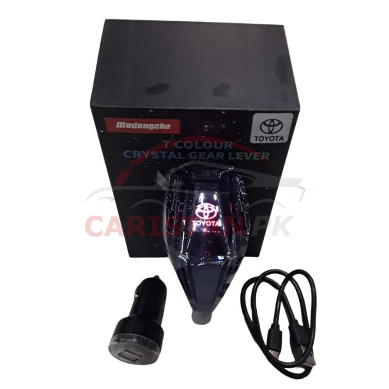 Universal Car LED light Crystal Gear Shift Knob Cover 7 light Rechargeable Gear Knob