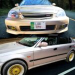 Unpainted Honda Civic EK Body Kit Fiber Glass 4 Piece 1996-2000