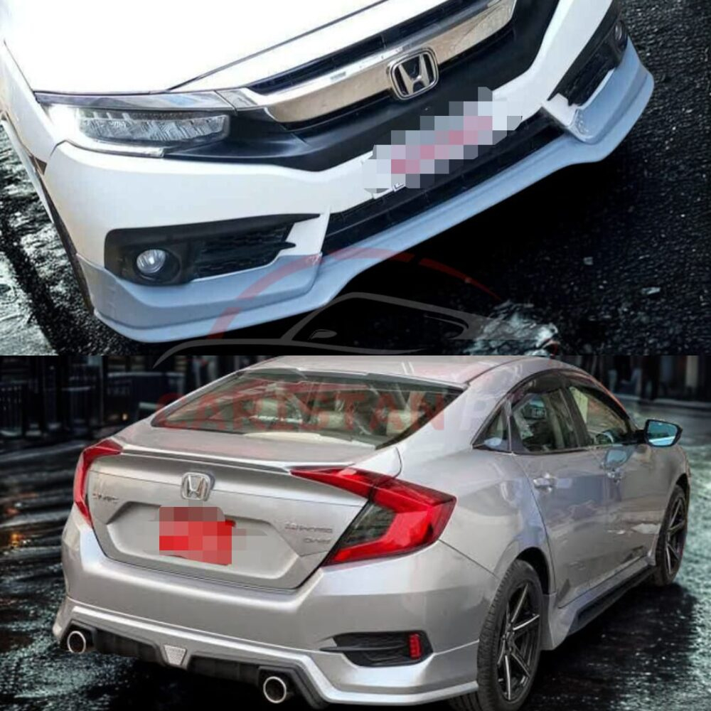 Unpainted Honda Civic Fiber Glass Body Kit 2016-21 2 Pc