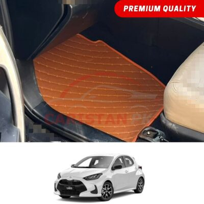 Toyota Yaris Japanese Hatchback Flat Style 7D Floor Mats Royal Orange 2020-25