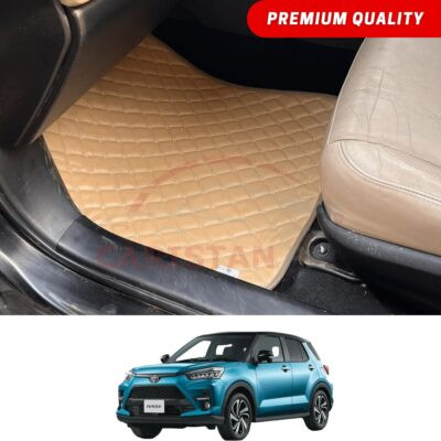 Toyota Raize Flat Style 7D Floor Mats Beige Stitch