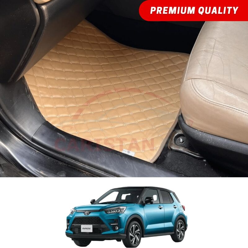 Toyota Raize Flat Style 7D Floor Mats Beige Stitch