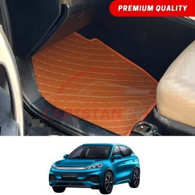 BYD Atto 3 Flat Style 7D Floor Mats Royal Orange