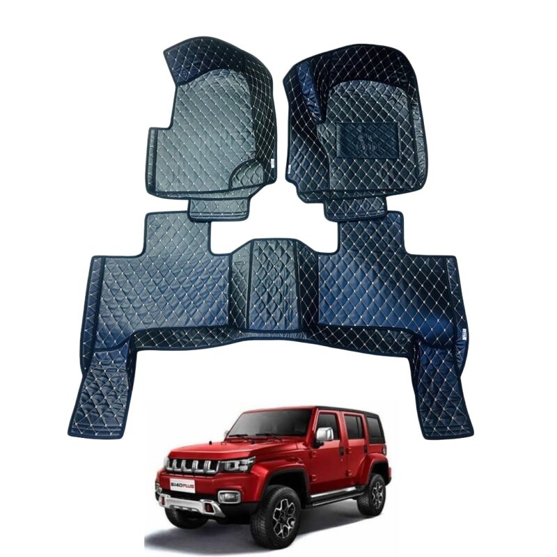 BAIC BJ40 Plus 7D Floor Mats Black With Beige Stitch 3
