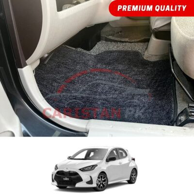 Toyota Yaris Japanese Hatchback Premium Carpet Floor Mats Black Grey 2020-25