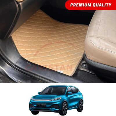 BYD Atto 3 Flat Style 7D Floor Mats Beige Stitch