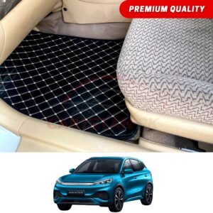 BYD Atto 3 Flat Style 7D Floor Mats Black With Beige Stitch