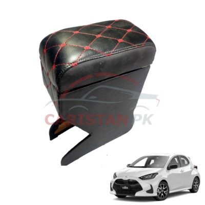 Toyota Yaris Japanese Hatchback Custom Fit Arm Rest Black With Red Stitch 2020-25