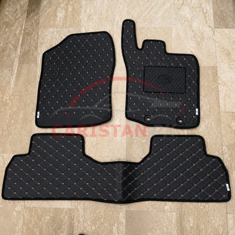 Toyota Raize Flat Style 7D Floor Mats Black With Beige Stitch 2