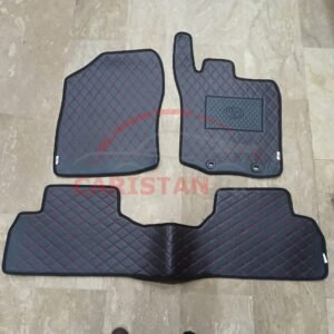 Toyota Raize Flat Style 7D Floor Mats Black With Red Stitch 2