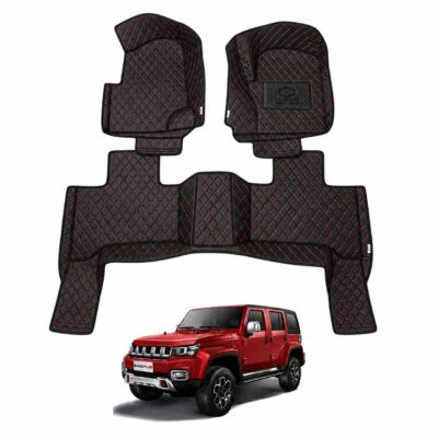 BAIC BJ40 Plus 7D Floor Mats Black With Red Stitch