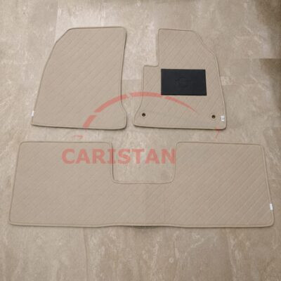 Nissan Note Flat Style 7D Floor Mats Beige Stitch 2