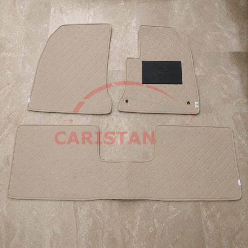 Nissan Note Flat Style 7D Floor Mats Beige Stitch 2