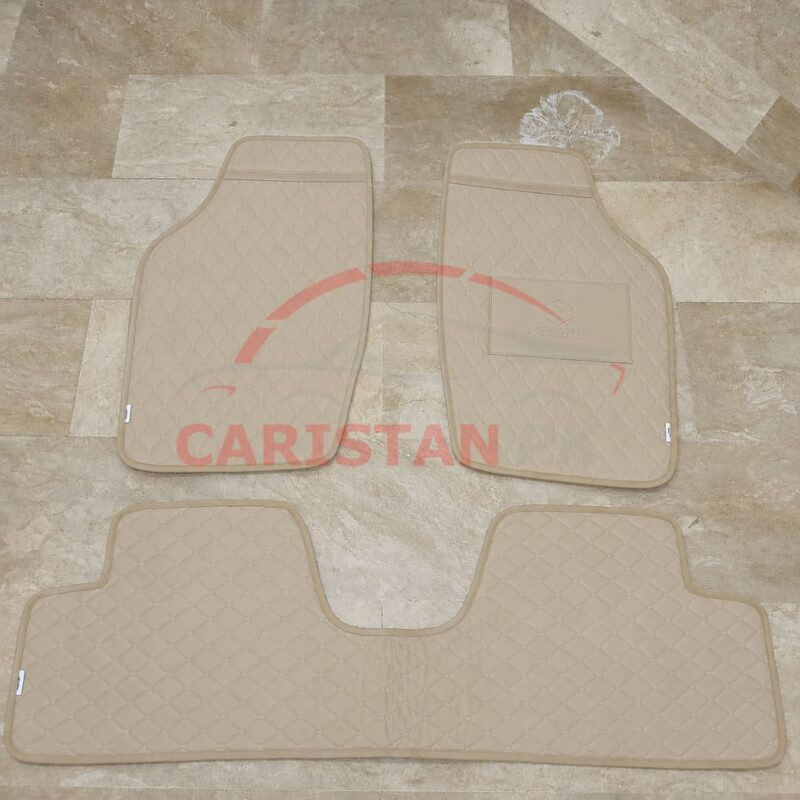 Suzuki Alto Flat Style 7D Floor Mats Beige Stitch 2000-08 2
