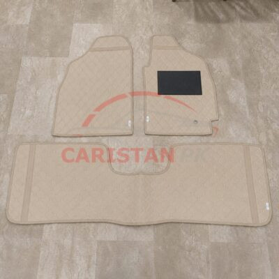 Mitsubishi Lancer Flat Style 7D Floor Mats Beige Stitch 2004-08 2
