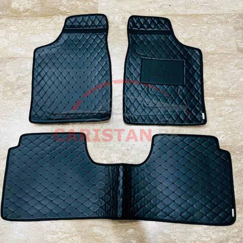 Suzuki Cultus Flat Style 7D Floor Mats Black 2002-16 2