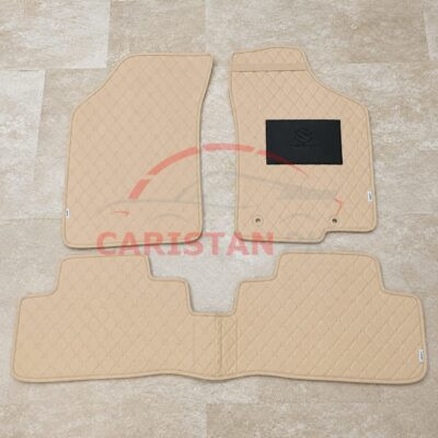 Suzuki Swift Flat Style 7D Floor Mats Beige Stitch 2007-21 2