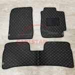 Toyota Corolla Indus Flat Style 7D Floor Mats Black With Beige Stitch 2