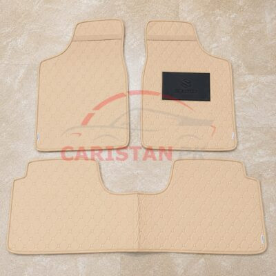 Suzuki Cultus Flat Style 7D Floor Mats Beige Stitch 2002-16 2