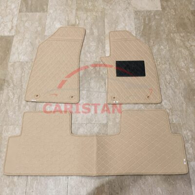 MG HS Flat Style 7D Floor Mats Black With Beige Stitch 3