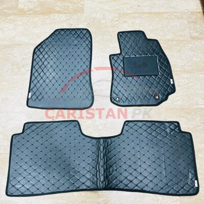 Toyota Corolla Flat Style 7D Floor Mats Black 2014-16 2