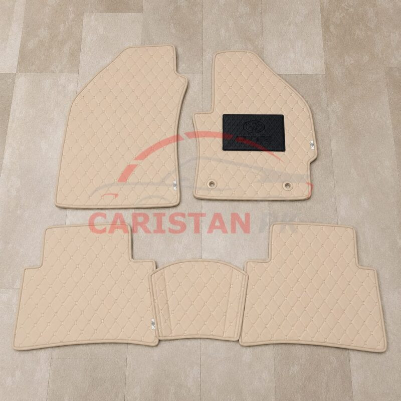 Toyota Corolla Cross Flat Style 7D Floor Mats Beige Stitch 2