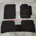 Toyota Corolla Indus Flat Style 7D Floor Mats Black With Red Stitch 1