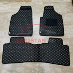MG ZS Flat Style 7D Floor Mats Black With Beige Stitch