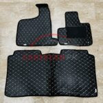 Honda N One Flat Style 7D Floor Mats Black With Beige Stitch 2013-20 2
