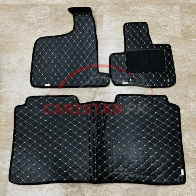Honda N One Flat Style 7D Floor Mats Black With Beige Stitch 2013-20 2
