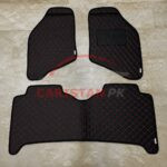 Honda City Flat Style 7D Floor Mats Black With Red Stitch 2004-06 2
