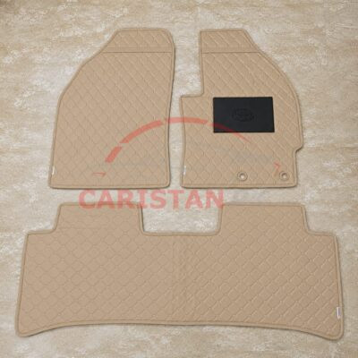 Toyota Prius Flat Style 7D Floor Mats Beige Stitch 2010-17 2