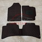 Toyota Aqua Flat Style 7D Floor Mats Black With Red Stitch 2011-16 2