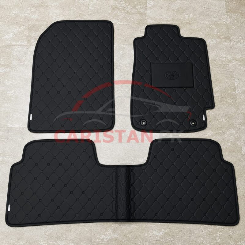 Toyota Corolla Indus Flat Style 7D Floor Mats Black 2