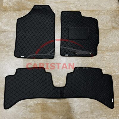 Toyota Vitz Flat Style 7D Floor Mats Black 2011-16 2