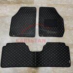 Suzuki Cultus Flat Style 7D Floor Mats Black With Beige Stitch 2017-26 2