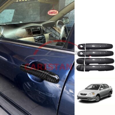 Toyota Corolla Black Carbon Fiber Handle Cover 2002-08
