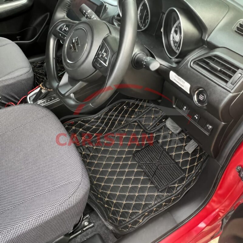 Suzuki Swift 7D Floor Mats Black With Beige Stitch 2022 Model & Onwards Suzuki Swift 7D Floor Mats Black With Beige Stitch 2022 Model & Onwards