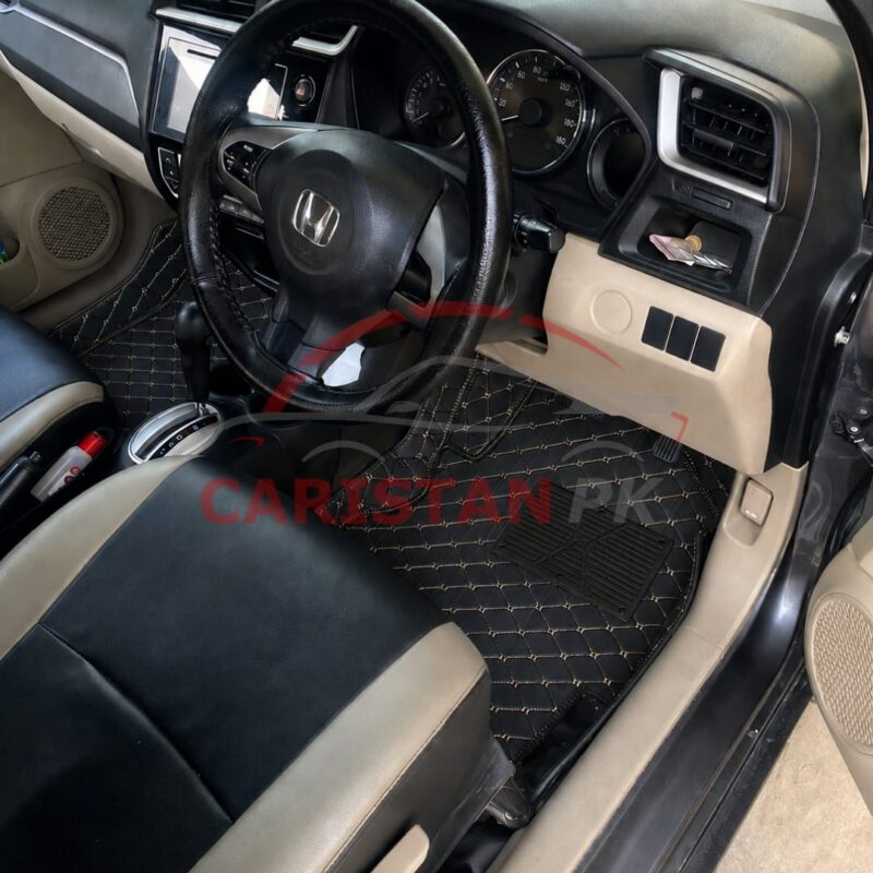 Honda BRV 7D Floor Mats Black With Beige Stitch 3
