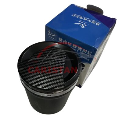 Portable Premium Carbon Fiber Car Ashtray With LED Light