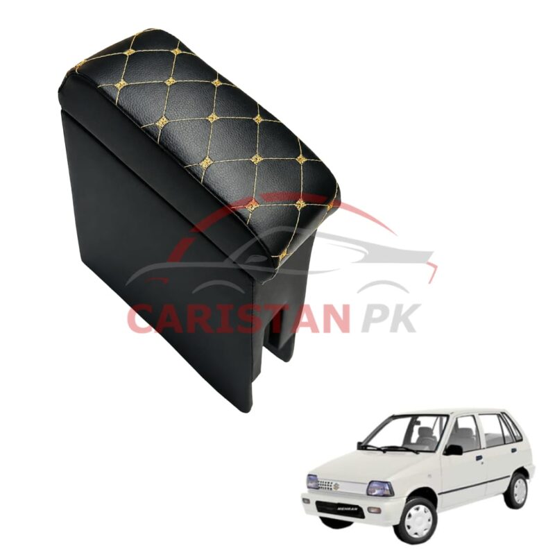 Suzuki Mehran Custom Fit Armrest Black With Beige Stitch Suzuki Mehran Custom Fit Armrest Black With Beige Stitch