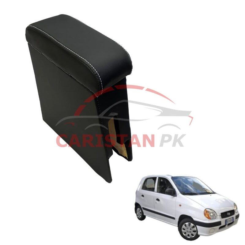 Hyundai Santro Custom Fit Car Wooden Armrest Matt Black White